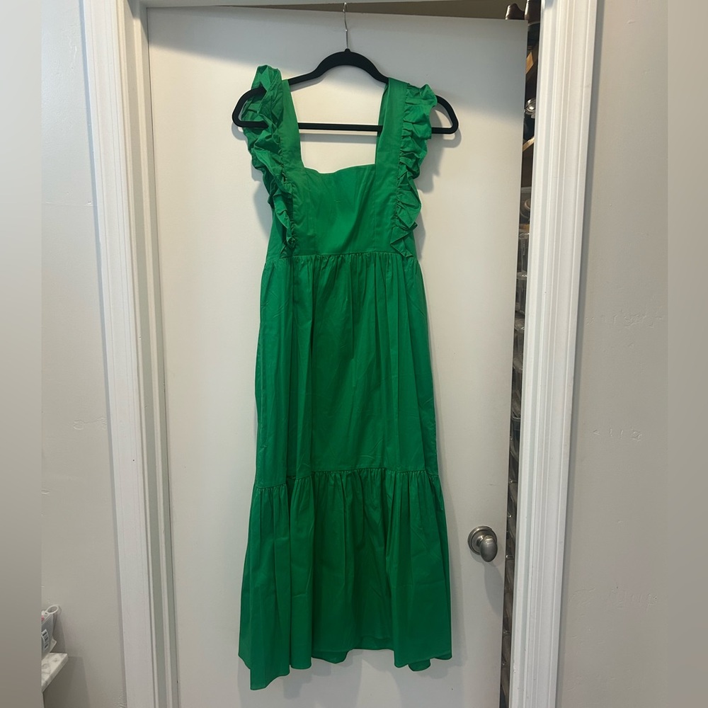 NWOT Green Ruffled Sleeveless Dress